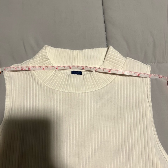 Three ribbed mock neck tank tops - white, black and light blue - Picture 4 of 5